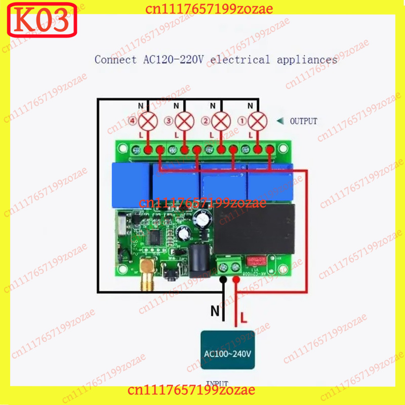 Modul Penerima Relay 4CH DC12‑ - 433Mhz Receiver Module ulasan dan harga